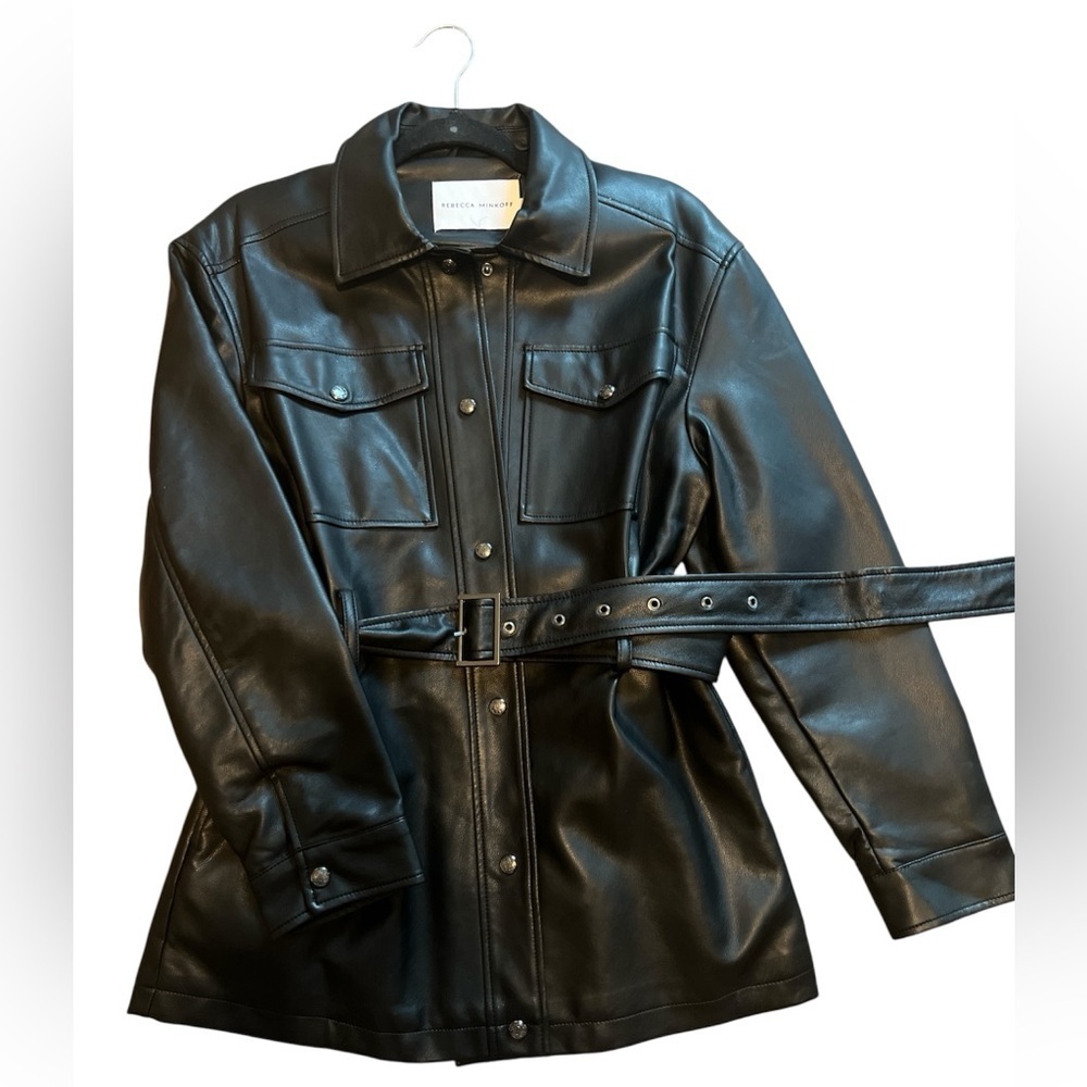 Rebecca Minkoff Black Leather Jacket Classic Motorcycle Style